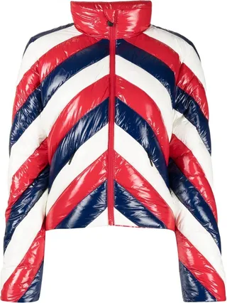 Tri-Colour Chevron-Quilt Jacket