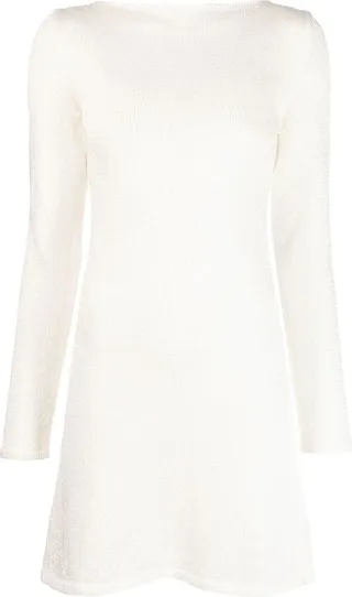 V-back knitted mini dress