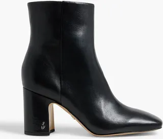Fawn leather ankle boots