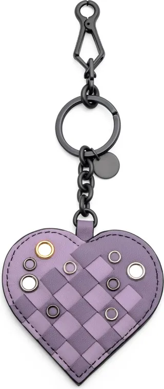 Bottega Veneta Intrecciato Purple Leather Key Chain 510503-Va2I1-5263