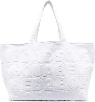 Twin logo-jacquard tote bag