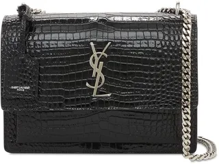 Medium Sunset croc embossed leather bag