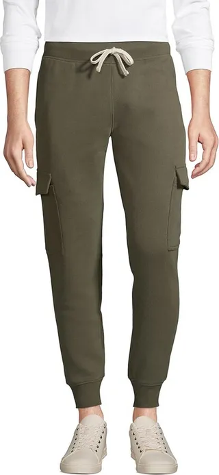 Lands' End Men's Big and Tall Serious Sweats Cargo Pants - 3X Big Tall - Gray Heather