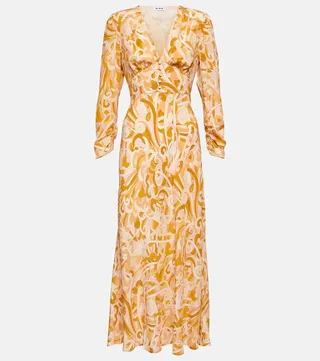 Selma printed silk crepe midi dress