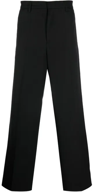 Pressed-Crease Four-Pocket Straight-Leg Trousers