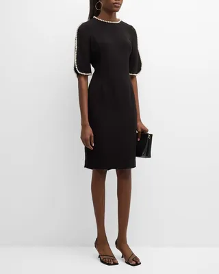 Pearl Trimmed Sheath Dress