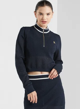 Mesh Cropped Sweatshirt