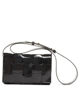 Cassette Intrecciato Patent Leather Crossbody Bag