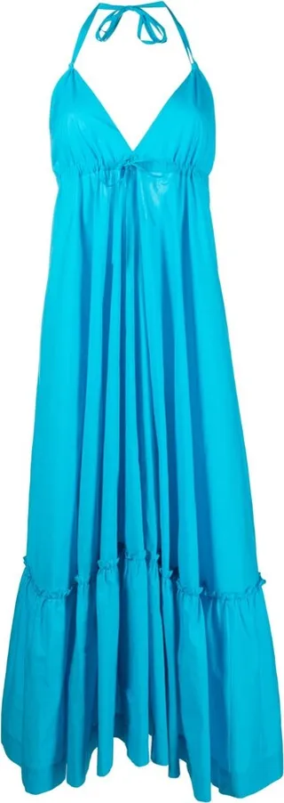 PAROSH- V Neck Long Dress