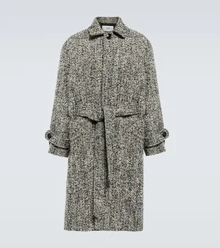 Belted wool-blend coat