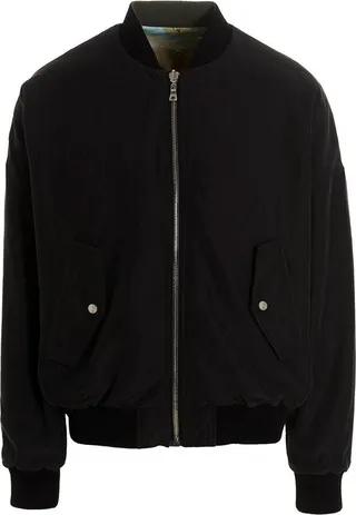 Balmain Painting-Printed Reversible Zipped Bomber Jacket