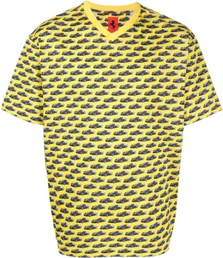 Ferrari Cars-print organic cotton T-shirt