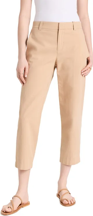 Vince Low Rise Washed Cotton Crop Pants