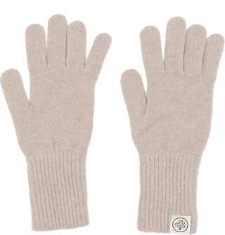 Logo-Patch Ribbed Gloves