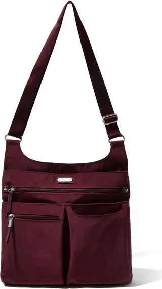 Baggallini On Track Zip Crossbody With RFID Phone Wristlet Bag - Red