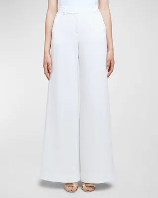 Gavin Wide-Leg Crepe Pants