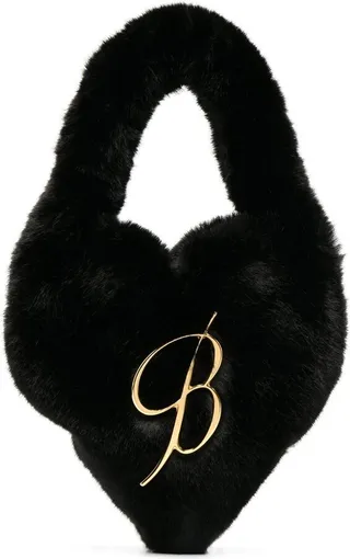 BLUMARINE- Heart Shaped Faux Fur Handbag
