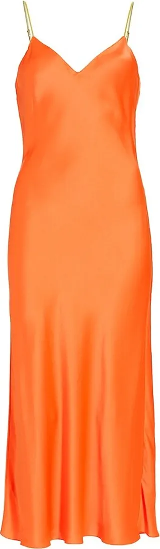 Colorblocked Silk Satin Slipdress