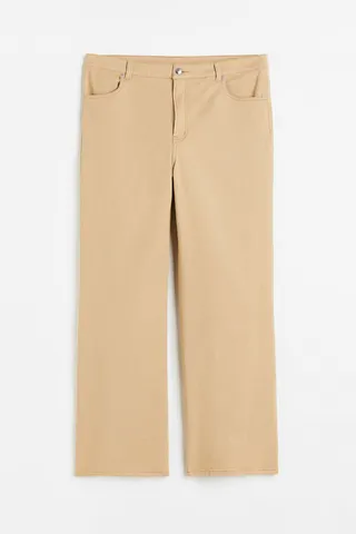 Wide-leg Twill Pants