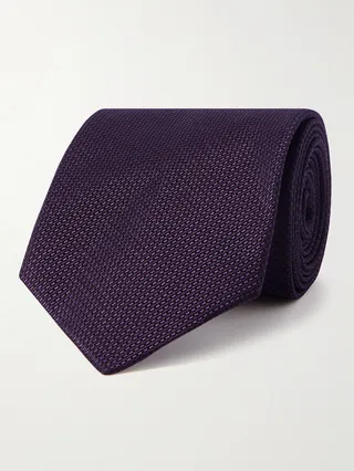 8cm Checked Silk-Jacquard Tie