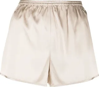 High-Waisted Silk Shorts
