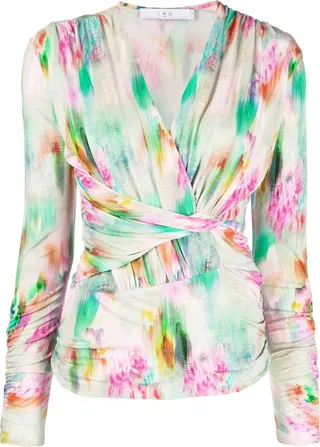 Zandra long-sleeve wrap top