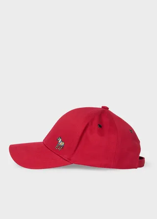 Red Cotton Zebra Logo Baseball Cap