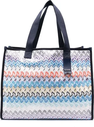 Zigzag-Weave Tote Bag