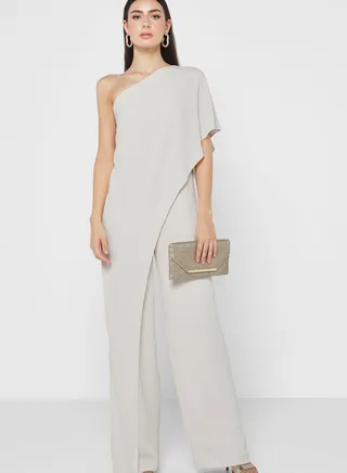 One Shoulder Wide Leg Jumpsuit