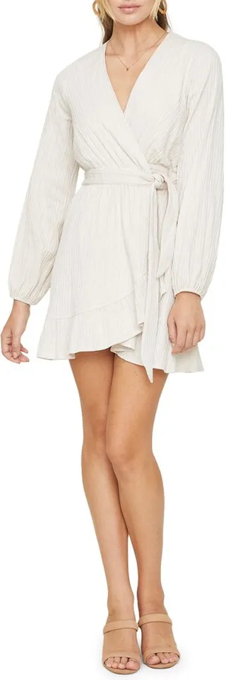 Fly Away Long Sleeve Wrap Minidress