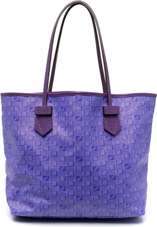 Logo-Print Leather Tote Bag