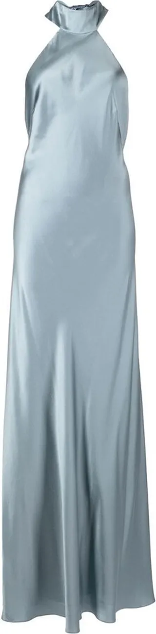 Backless Halter-Neck Tie Gown
