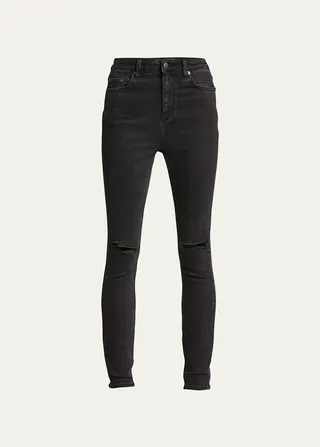 Hi N Wasted Knee-Slash Jeans in Ksubi Skin Hell Cat
