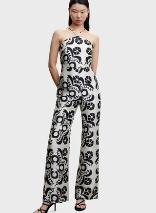 Halter Neck Printed Jumpsuit
