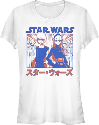 Junior's Star Wars: Visions The Twins T-Shirt - White - Large