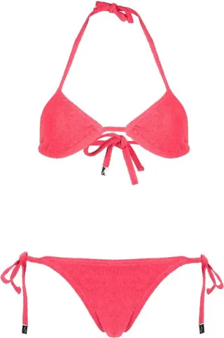 Terry-Cloth Triangle Bikini Set