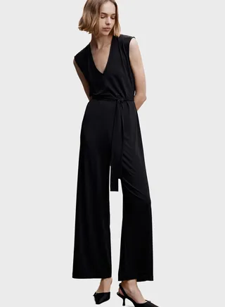 Belted Wide Leg Jumpsuit
