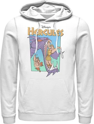 Men's Hercules Hydra Monster Pull Over Hoodie - White - Medium