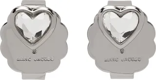 Marc Jacobs Silver 'The Charmed Heart' Stud Earrings