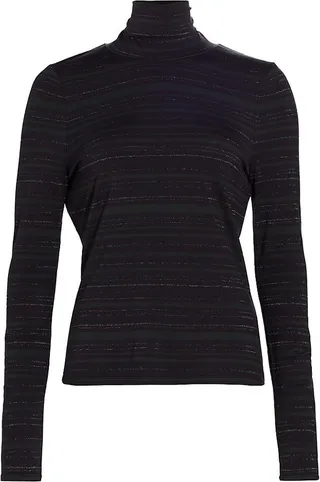 Audrey Stripe Turtleneck Top