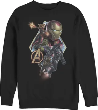 Men's Marvel Avengers: Endgame Hero Diamond Frame Sweatshirt - Black - 3X Large