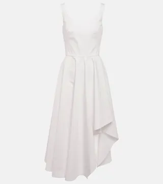 Cotton poplin midi dress