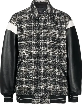 Contrast-Sleeve Bomber Jacket