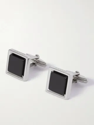 Platinum-Plated Onyx Cufflinks