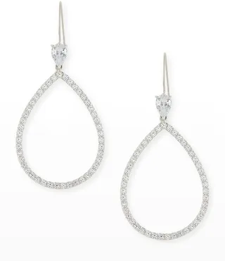 Open CZ Crystal Teardrop Earrings