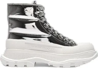 Alexander McQueen Metallic Thread Slick Lace-Up Boots