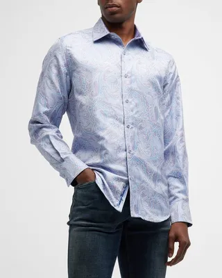 Men's Cosmic Dancer Paisley Jacquard Sport Shirt