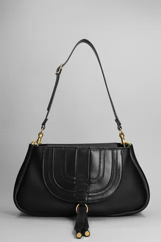 Marcie Shoulder Bag In Black Leather
