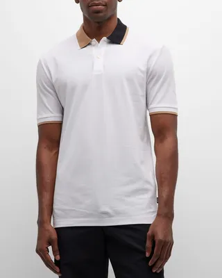Men's Bicolor Collar Polo Shirt