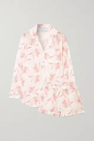 Desmond & Dempsey - Deia Printed Organic Cotton Pajama Set - Cream